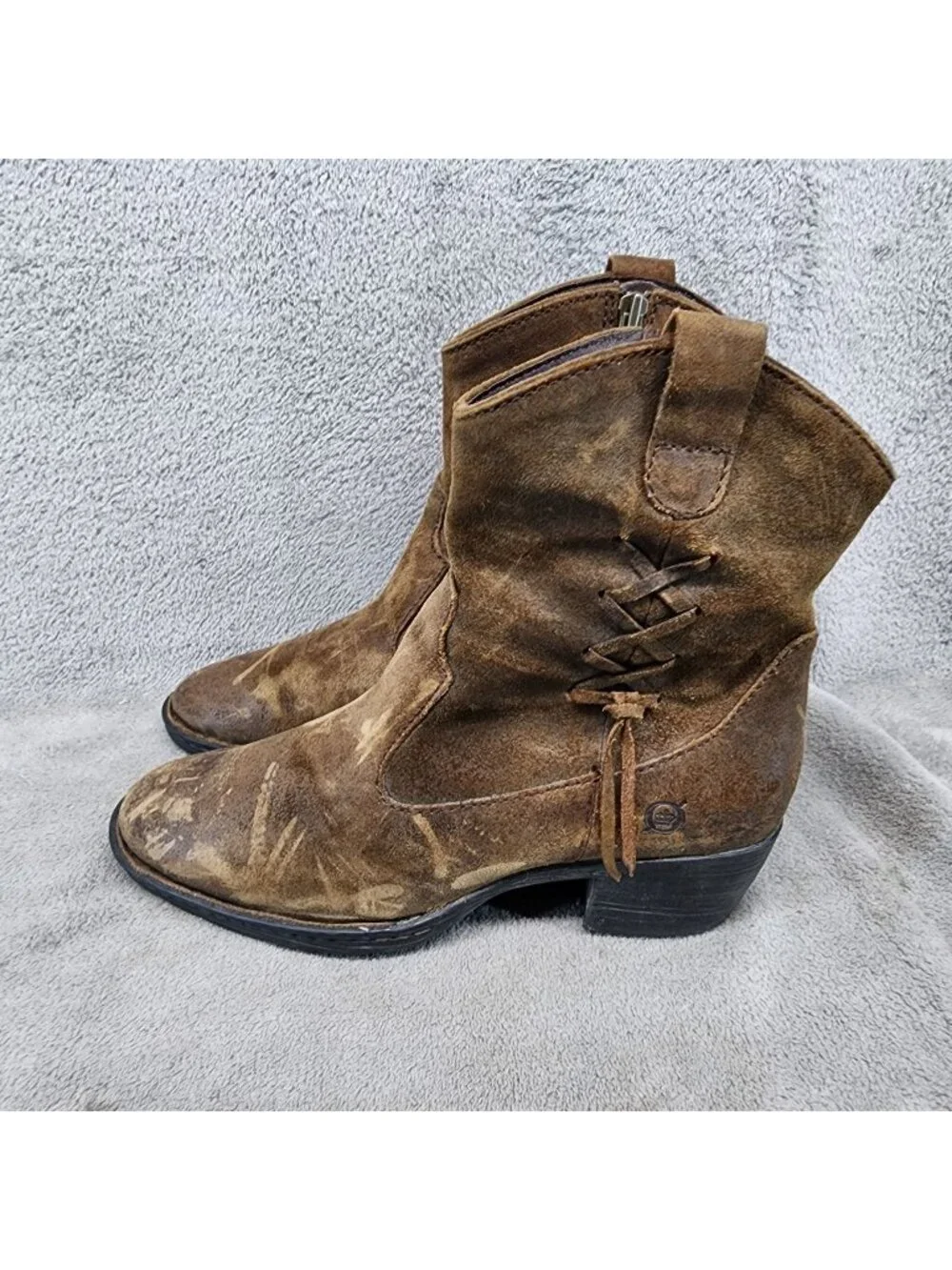 Born Boots Womens Size 8 M/W Brown Leather Ankle Booties *Read*